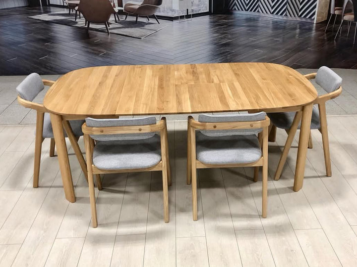 Mesa de comedor redonda extensible madera maciza roble Victoria | VESKOR