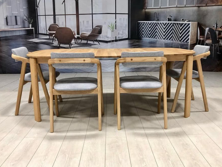 Mesa de comedor redonda extensible madera maciza roble Victoria | VESKOR