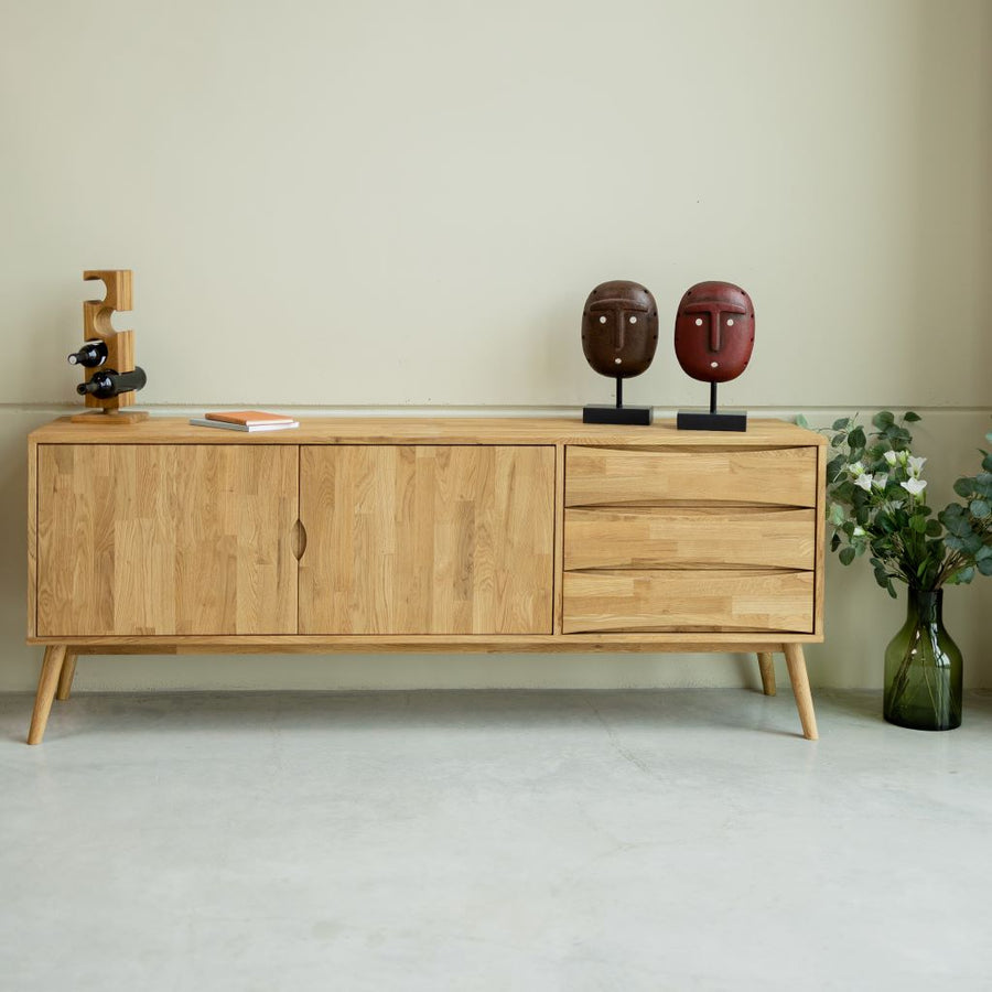 VESKOR Aparador  Malmo madera maciza roble Mueble nórdico moderno