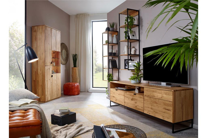 VESKOR Mueble de TV  Dania 1 madera maciza roble mueble nórdico moderno