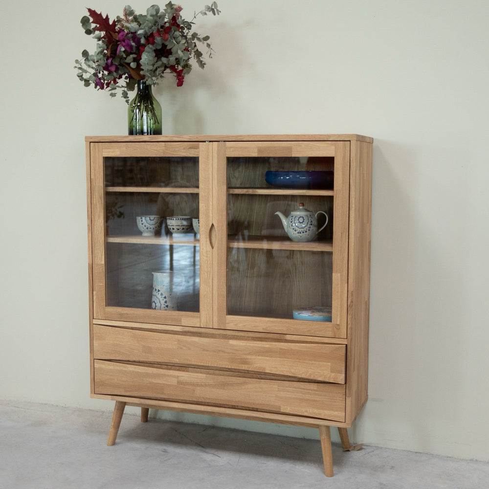 VESKOR Vitrina de madera maciza roble  sostenible MALMO 1