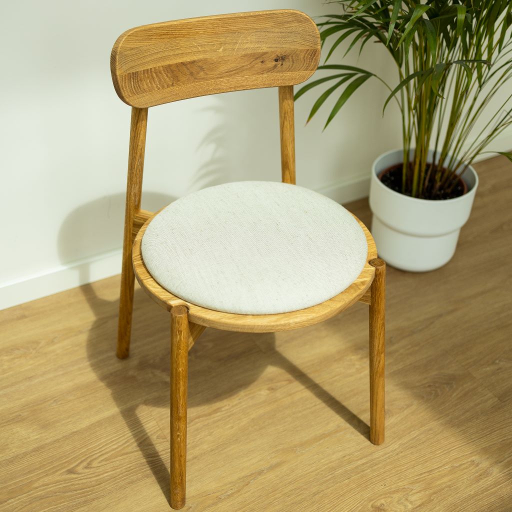 VESKOR Set de 2 sillas de comedor madera maciza roble nórdico