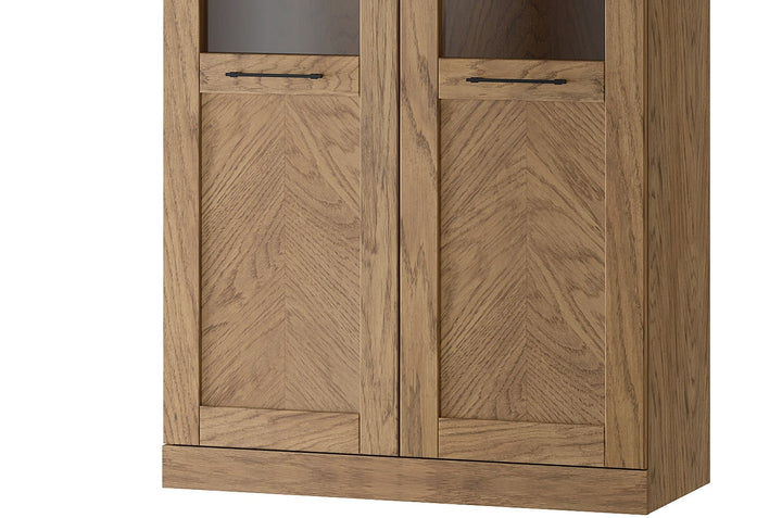 Vitrina de roble rústico aceitado COZY 12, 95×200×42 cm | VESKOR