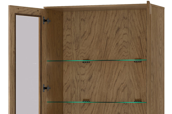 Vitrina de roble rústico aceitado COZY 12, 95×200×42 cm | VESKOR