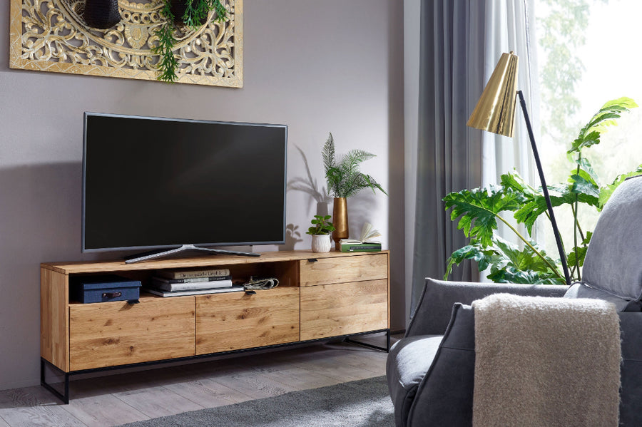 VESKOR Mueble de TV  Dania 1 madera maciza roble mueble nórdico moderno