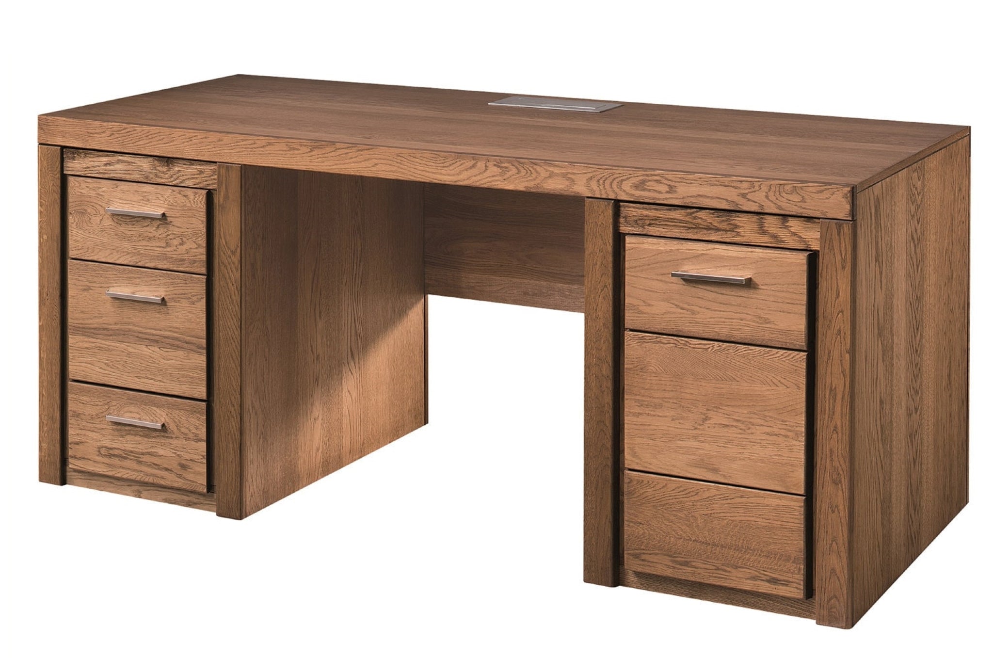 VESKOR Mesa de despacho de madera roble macizo Mueble nórdico moderno –