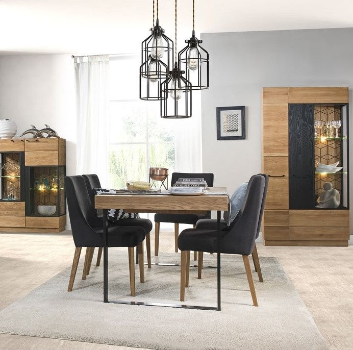 VESKOR mesa extensible de comedor en madera maciza roble nórdico