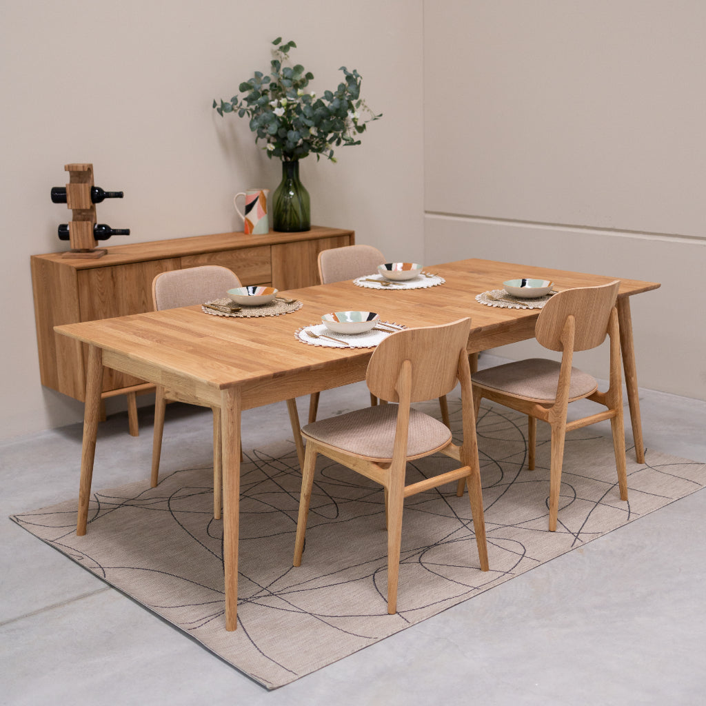 Mobel.store mesa de comedor extensible madera maciza sostenible moderna 