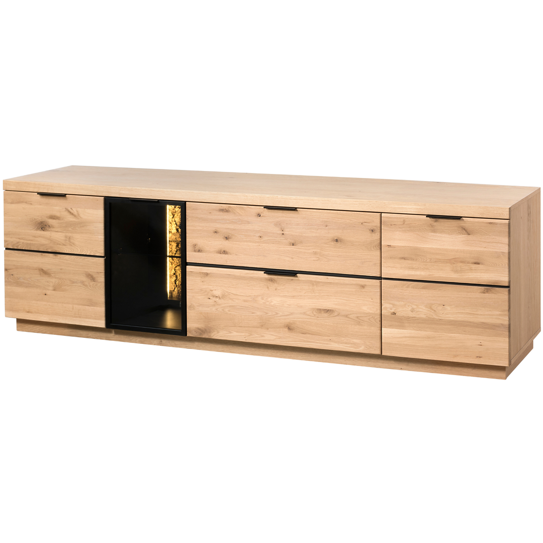 Mueble TV de roble NAPOLI 31, 200×60×50 cm | VESKOR
