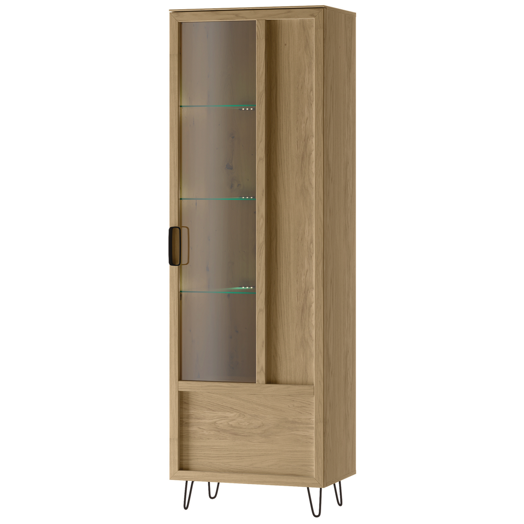 Vitrina de roble LIMBO 11, 65×42×200 cm | VESKOR