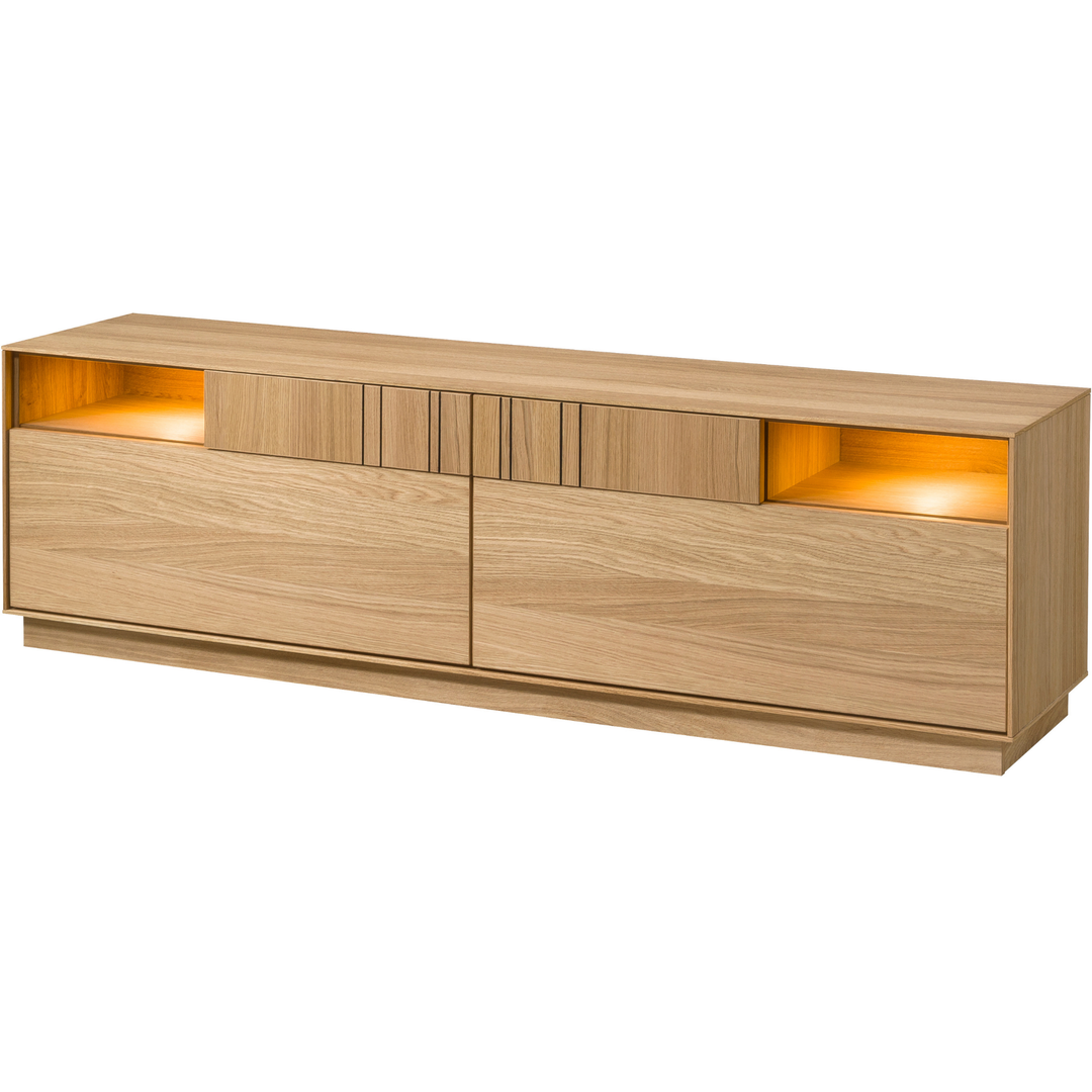 Mueble TV de roble miel JOIN 25, 180×52×40 cm | VESKOR