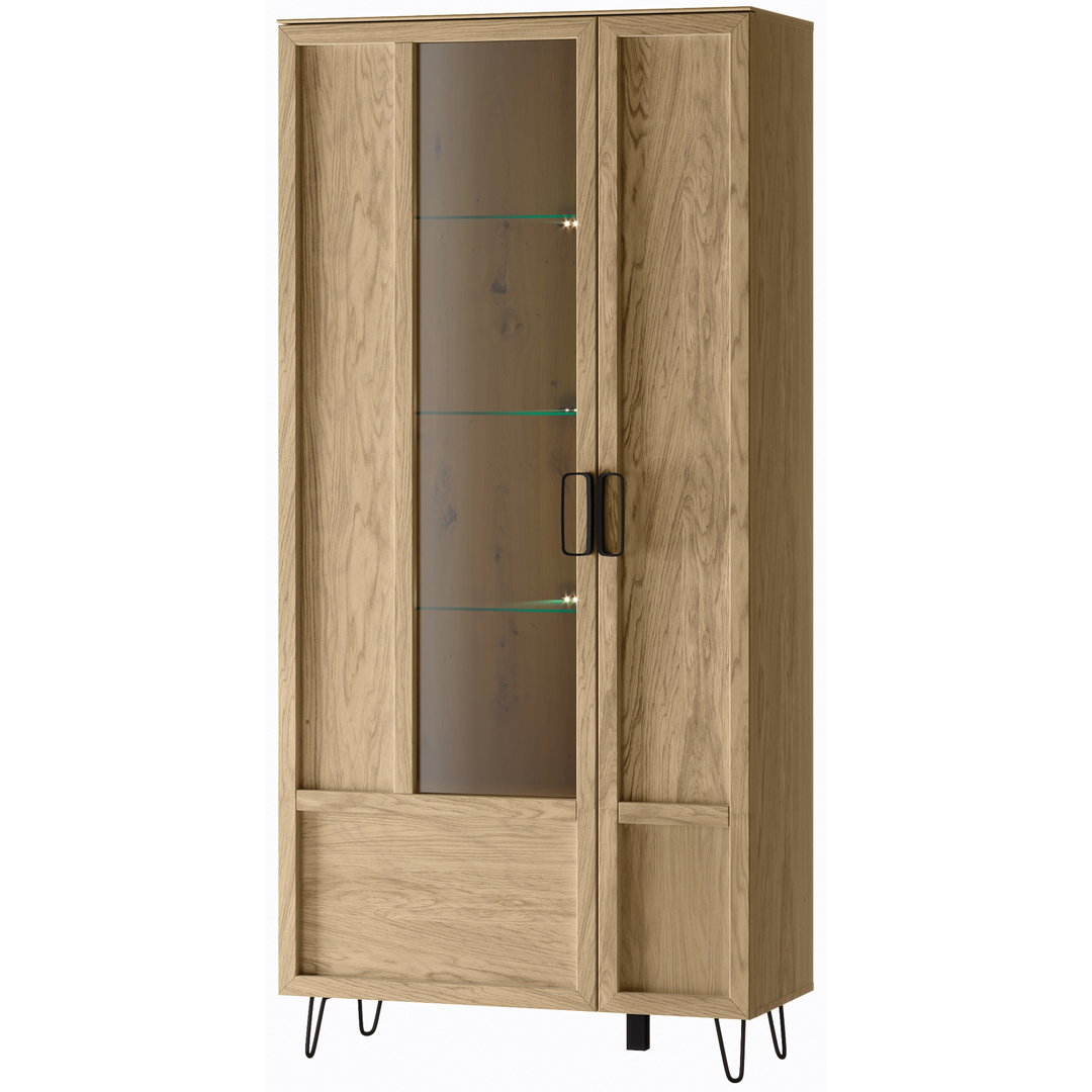 Vitrina de roble LIMBO 12, 95×42×200 cm | VESKOR