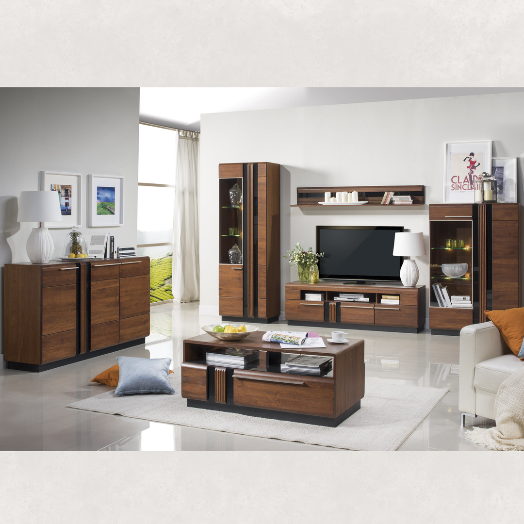 Vitrina de roble PORTI 10, 66x198x42 cm. | VESKOR