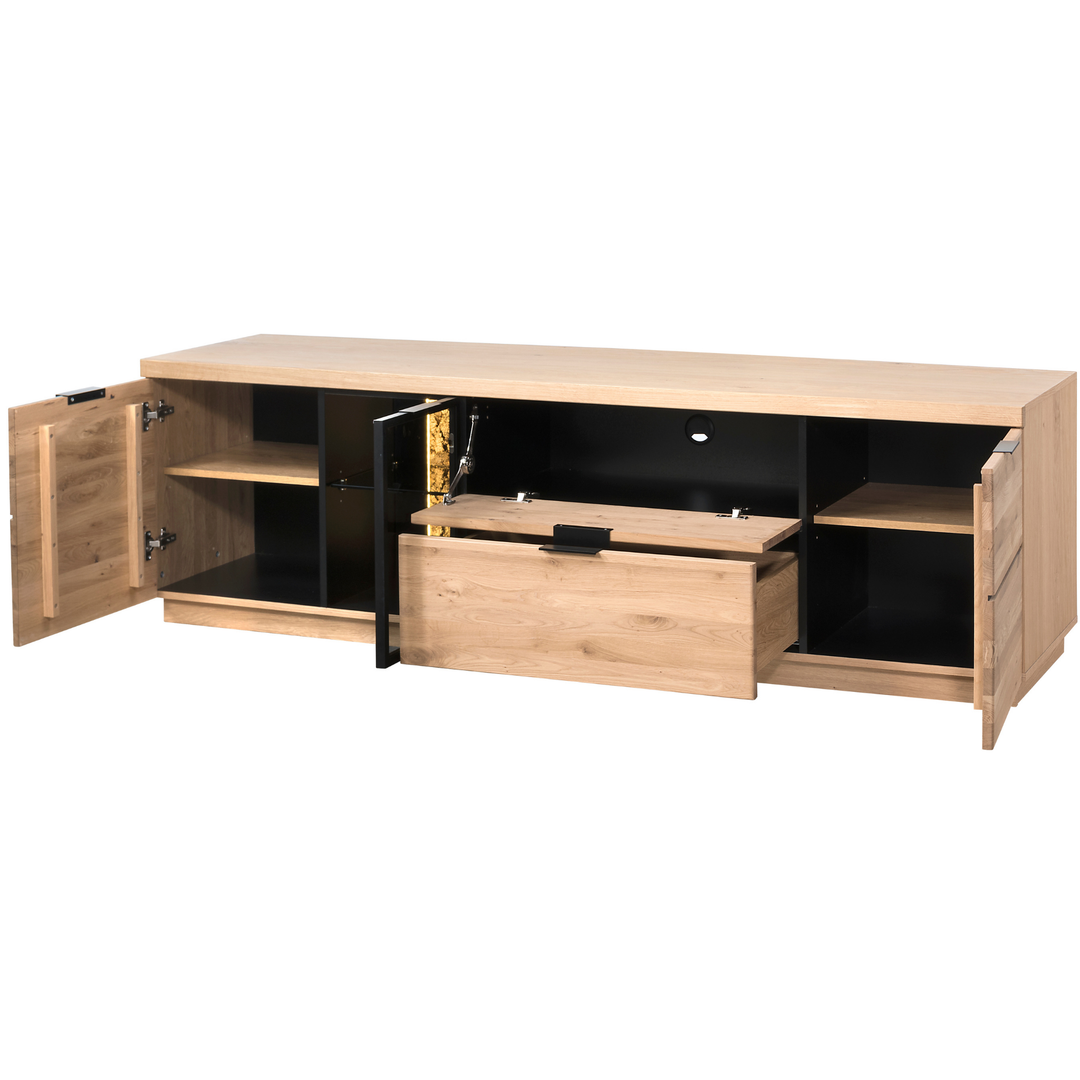 Mueble TV de roble NAPOLI 31, 200×60×50 cm | VESKOR