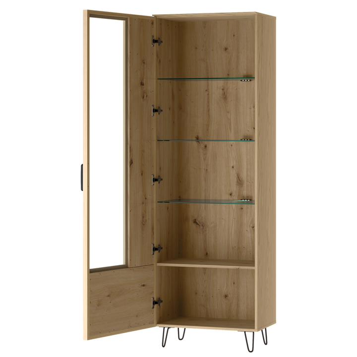 Vitrina de roble LIMBO 10, 65×42×200 cm | VESKOR