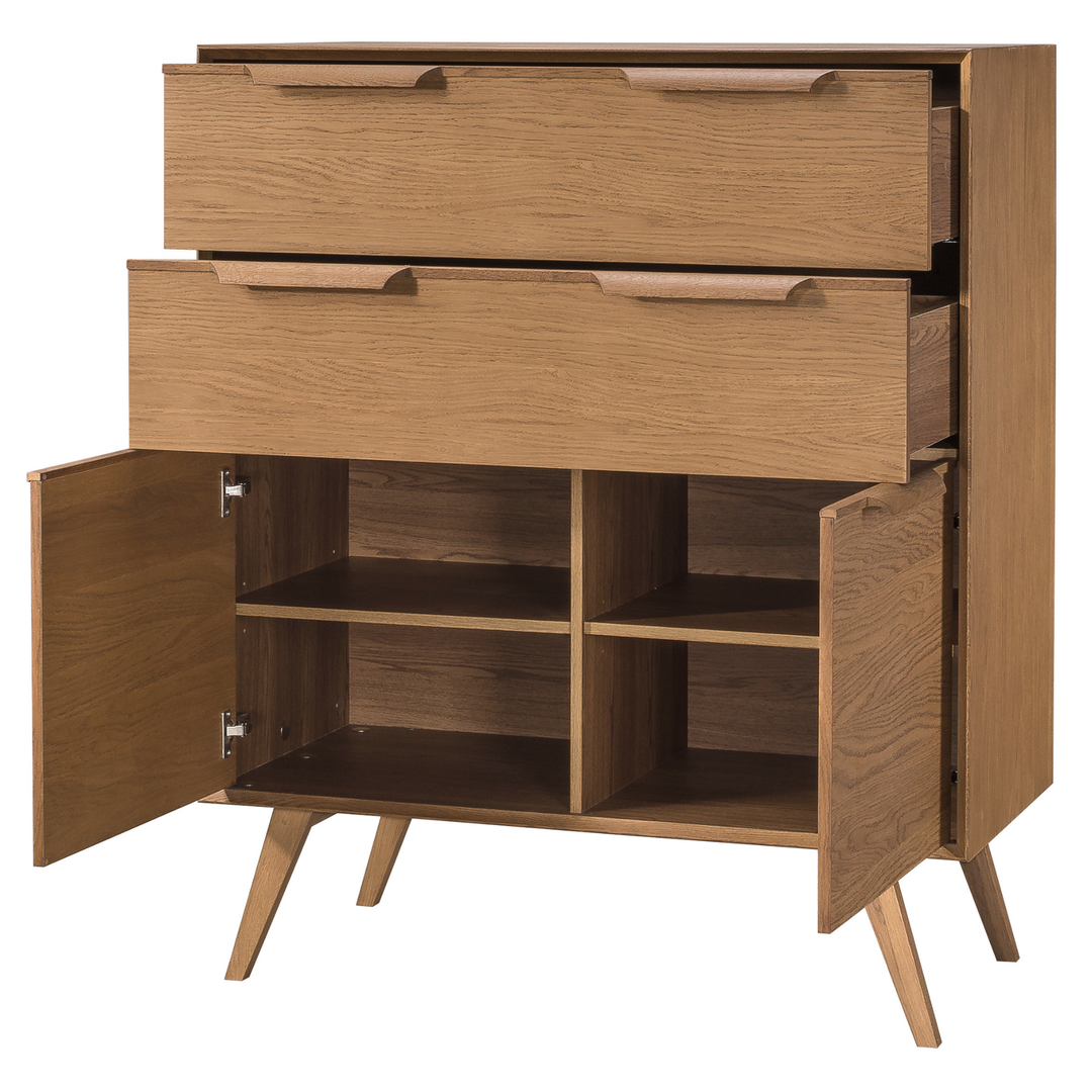 Cómoda de roble rústico LEO 15, 105×49,5×124,6 cm | VESKOR