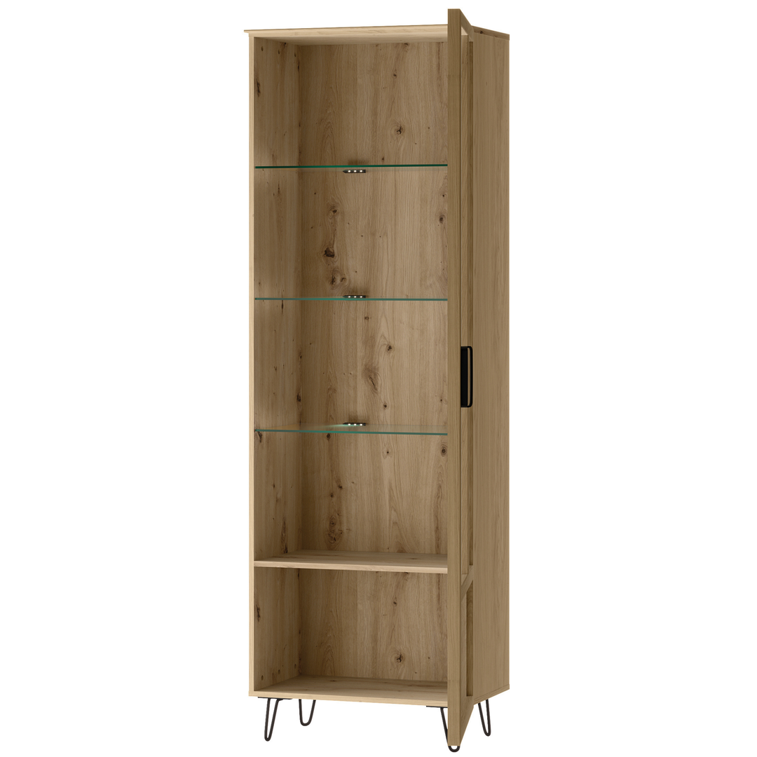 Vitrina de roble LIMBO 11, 65×42×200 cm | VESKOR