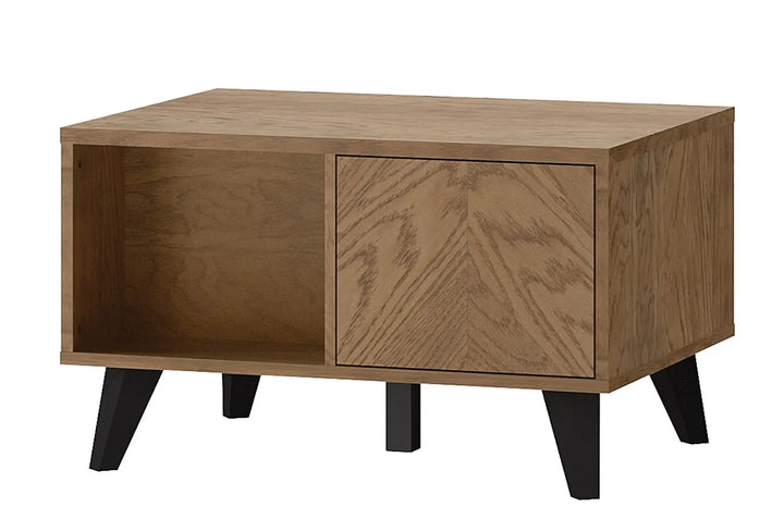 Mesa de centro de roble rústico aceitado COZY 41, 80×60×48 cm | VESKOR