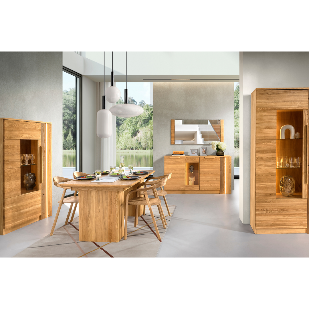 Vitrina de roble miel LONDRES 15, 98×161×43 cm. | VESKOR