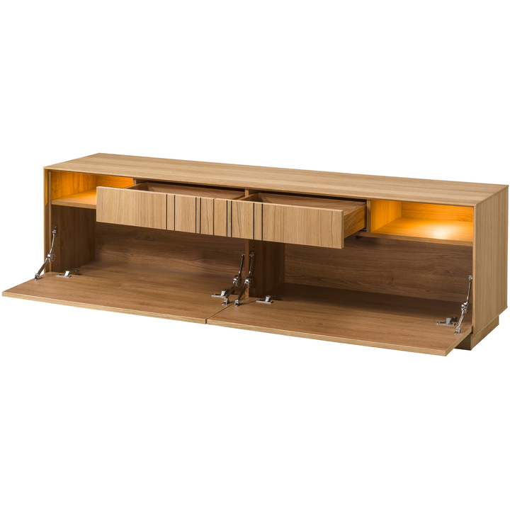 Mueble TV de roble miel JOIN 25, 180×52×40 cm | VESKOR