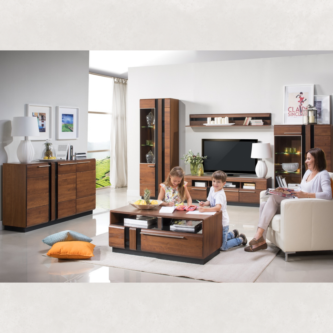 Mueble TV de roble PORTI 25, 160x51x42 cm. | VESKOR