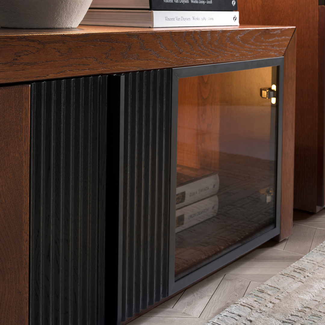 Mueble de TV de roble PARIS 25, 180X47x42 cm. | VESKOR