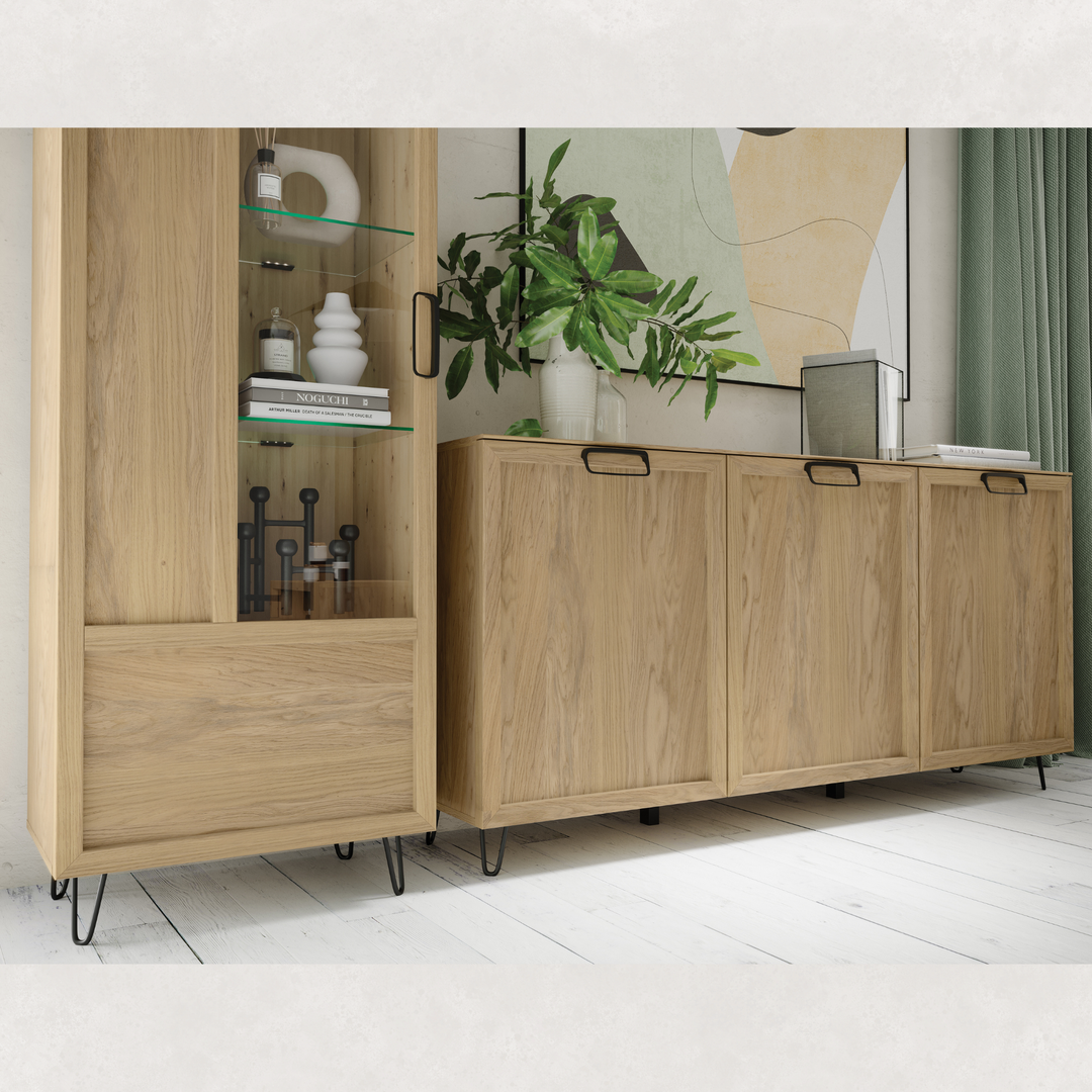 Vitrina de roble LIMBO 11, 65×42×200 cm | VESKOR