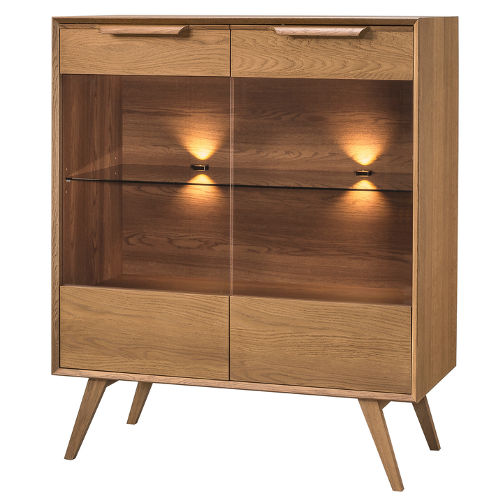 Vitrina de roble rústico LEO 16, 105×124,6×49,5 cm | VESKOR