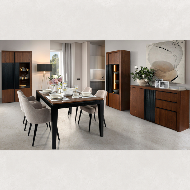 Vitrina de roble PARIS 12, 42x202x106 cm. | VESKOR