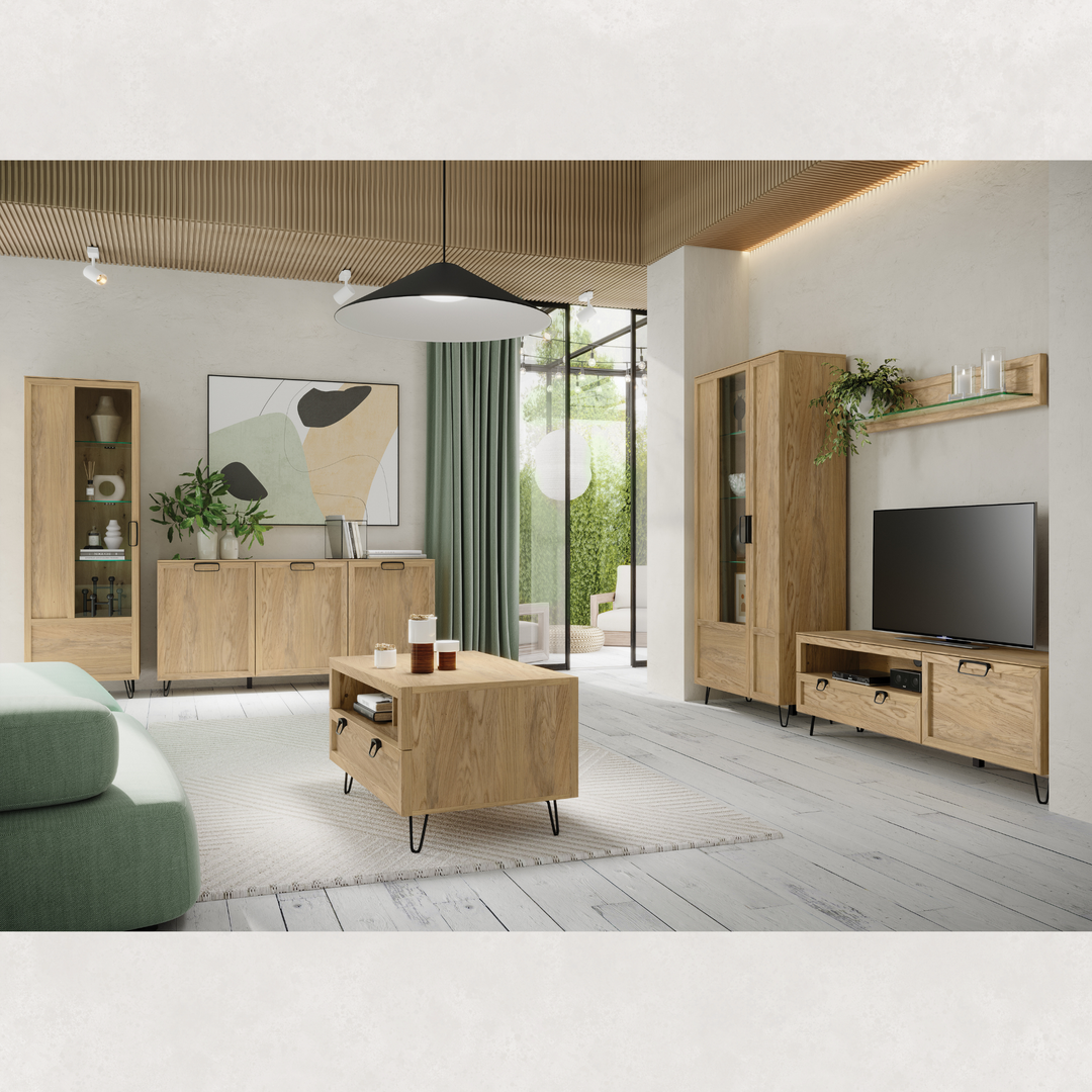 Vitrina de roble LIMBO 11, 65×42×200 cm | VESKOR