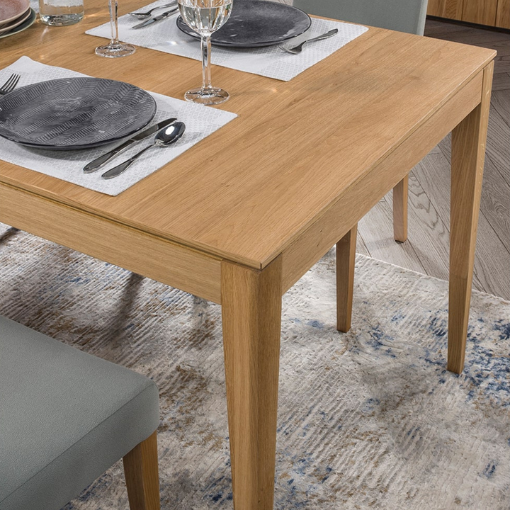 Mesa de comedor de roble MINURA 40, 160-240x90x76 cm. | VESKOR