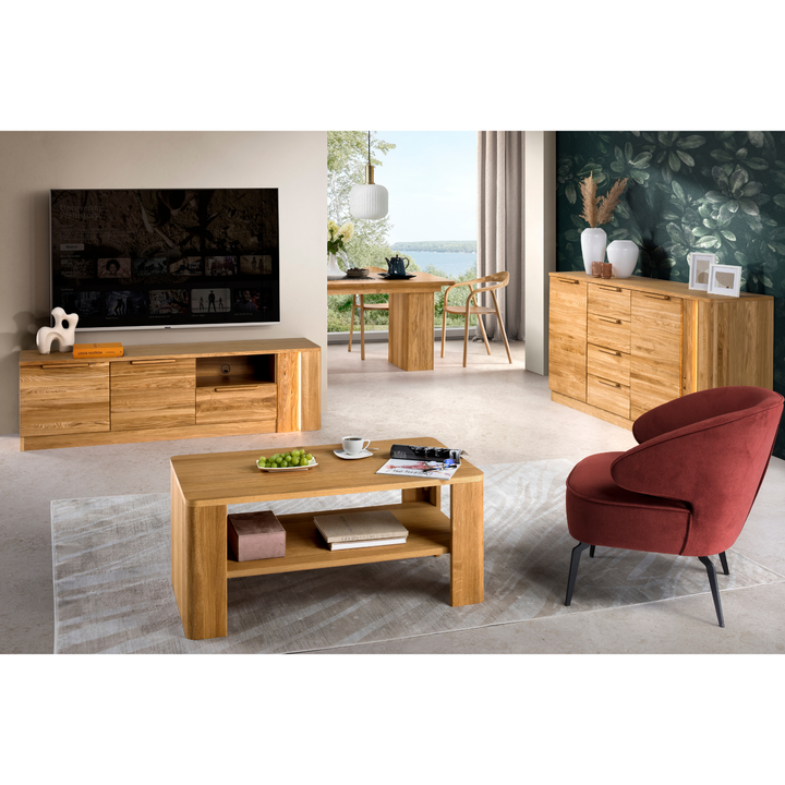 Vitrina de roble miel LONDRES 15, 98×161×43 cm. | VESKOR