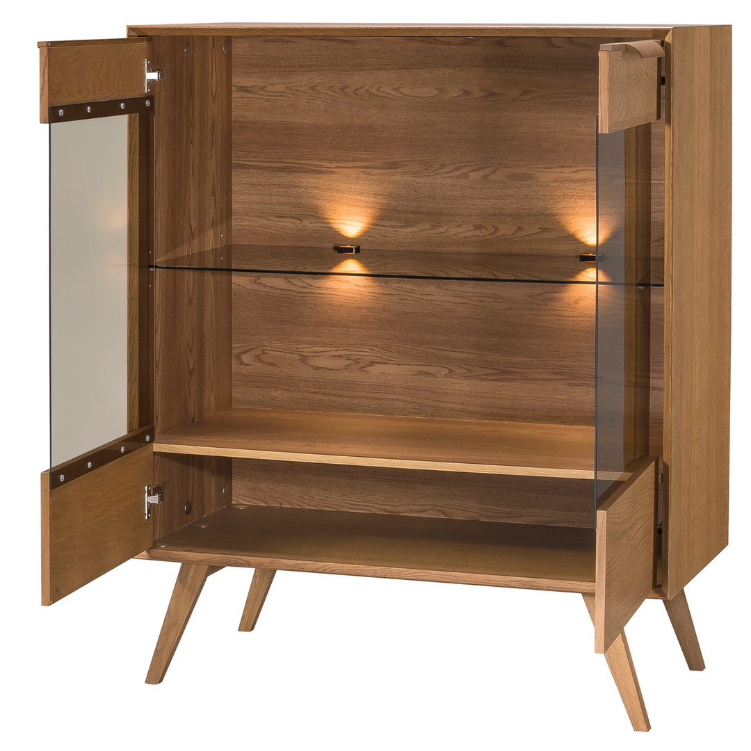 Vitrina de roble rústico LEO 16, 105×124,6×49,5 cm | VESKOR