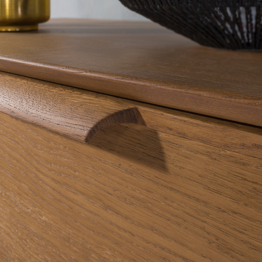 Mueble TV de roble rústico LEO 25, 206,1x76x49,5 cm. | VESKOR