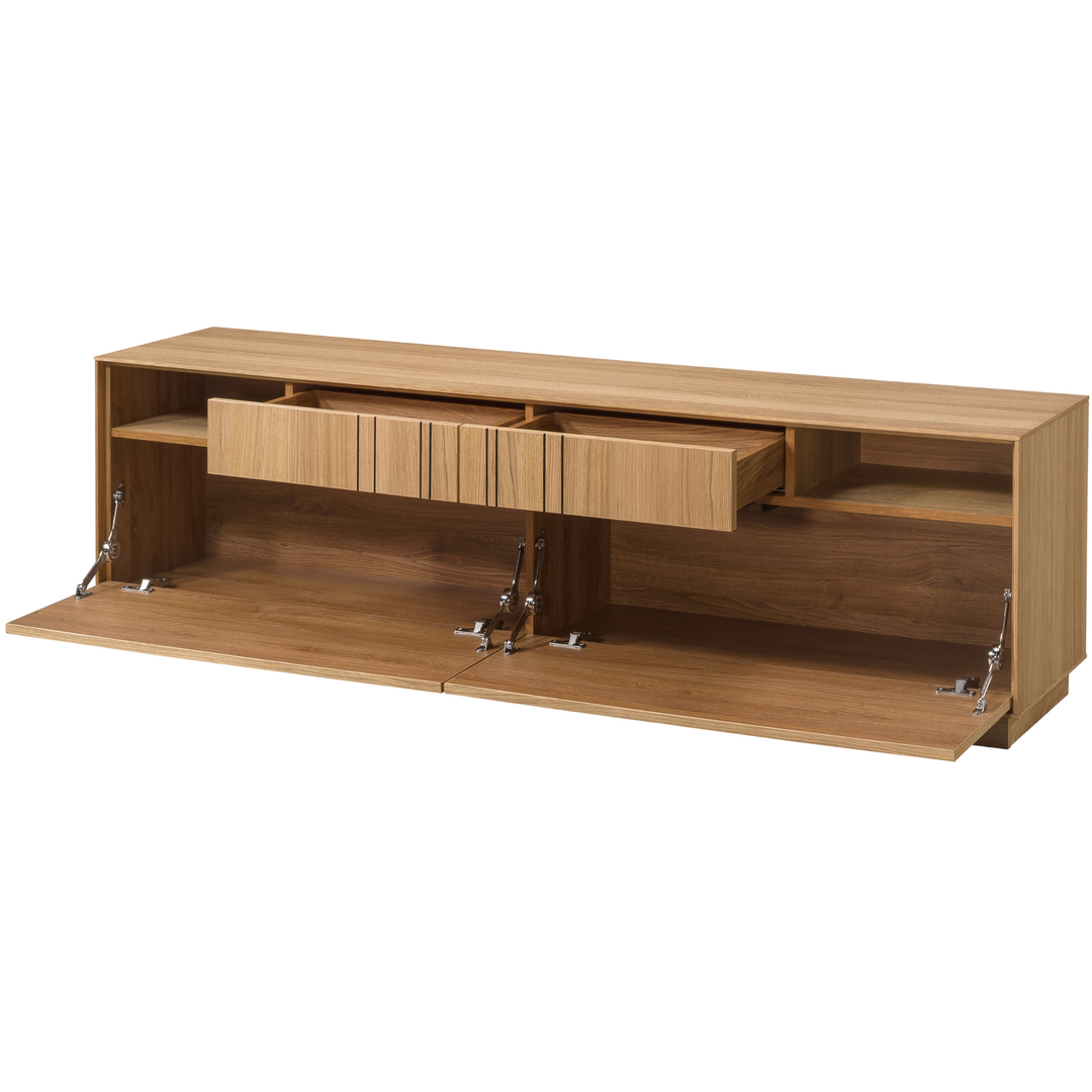 Mueble TV de roble miel JOIN 25, 180×52×40 cm | VESKOR