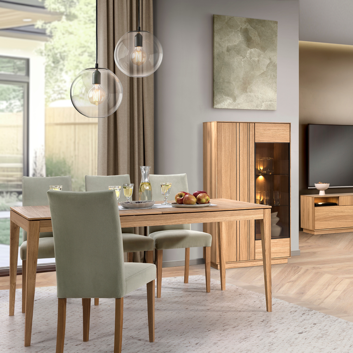 Vitrina de roble miel JOIN 15, 80×40×144 cm | VESKOR