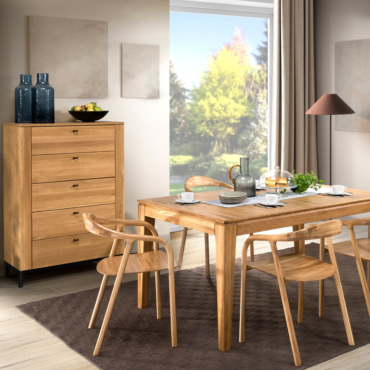 Cómoda de roble OPORTO 75, 90x128x42 cm | VESKOR