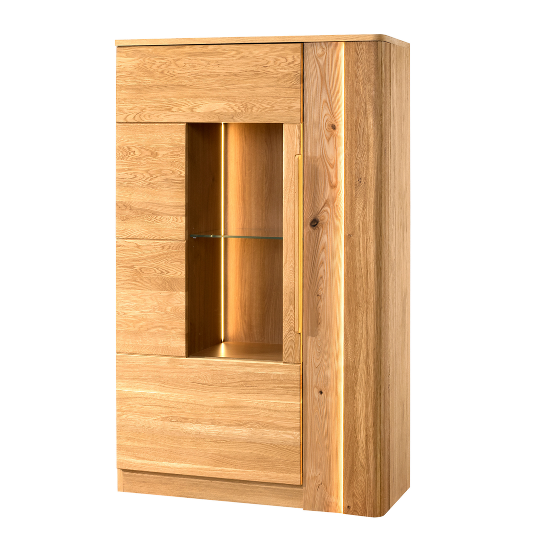 Vitrina de roble miel LONDRES 15, 98×161×43 cm. | VESKOR