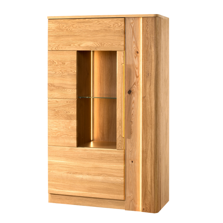 Vitrina de roble miel LONDRES 15, 98×161×43 cm. | VESKOR