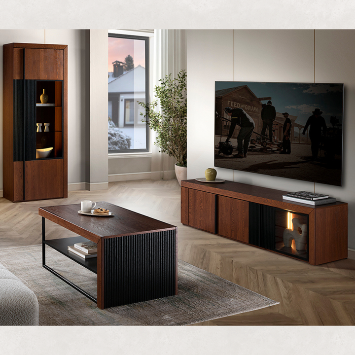 Mueble de TV de roble PARIS 25, 180X47x42 cm. | VESKOR