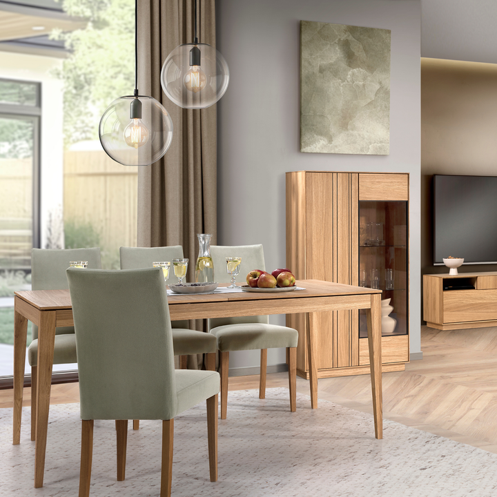 Vitrina de roble miel JOIN 15, 80×40×144 cm | VESKOR