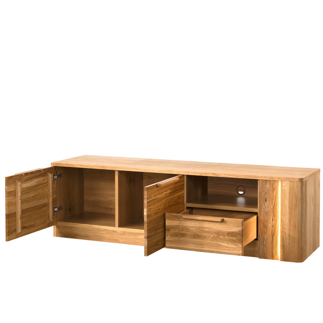 Mueble de TV de roble macizo miel LONDRES 25, 180x52x43 cm