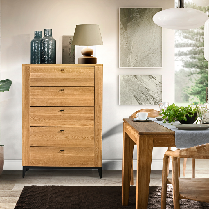 Cómoda de roble OPORTO 75, 90x128x42 cm | VESKOR