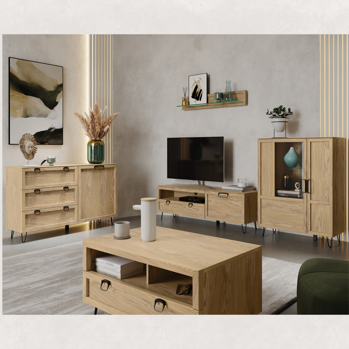 Vitrina de roble LIMBO 15, 95×42×124 cm | VESKOR