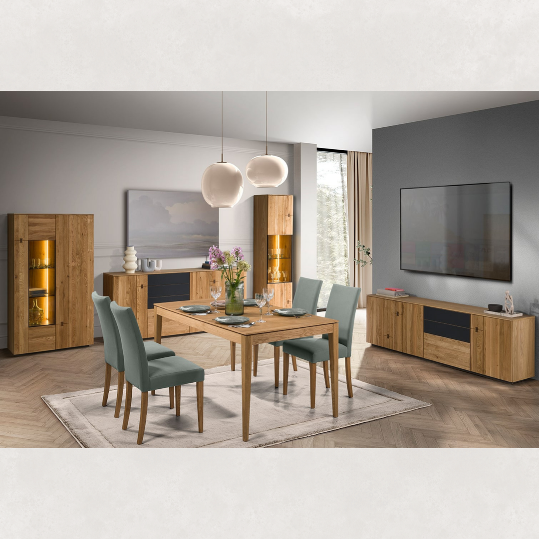 Mueble TV de roble MINURA 25, 195×40×62 cm | VESKOR