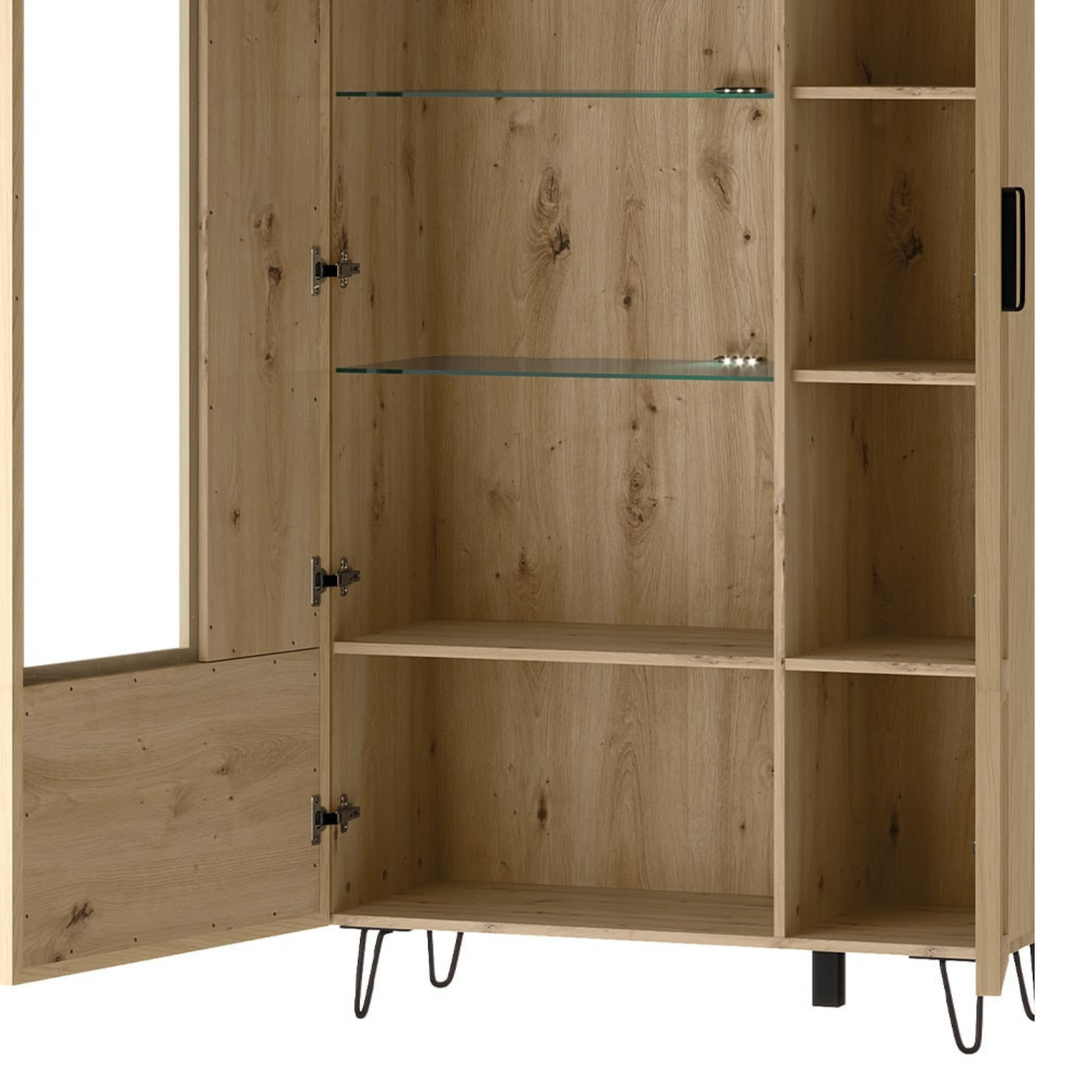 Vitrina de roble LIMBO 12, 95×42×200 cm | VESKOR
