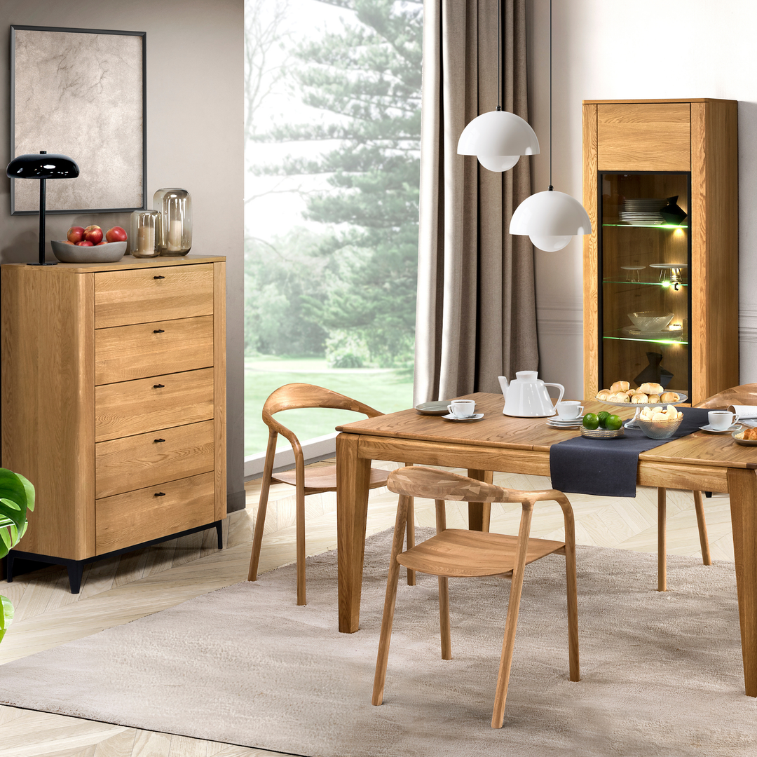 Cómoda de roble OPORTO 75, 90x128x42 cm | VESKOR