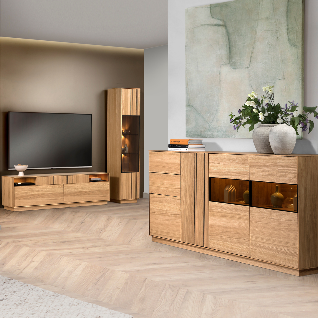 Cómoda de roble miel JOIN 47, 190×99×40 cm | VESKOR