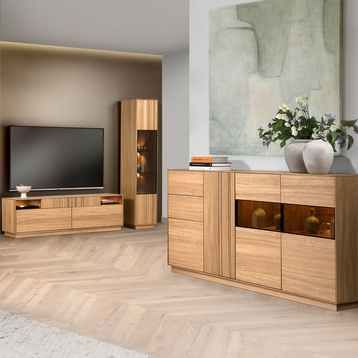 Cómoda de roble miel JOIN 47, 190×99×40 cm | VESKOR