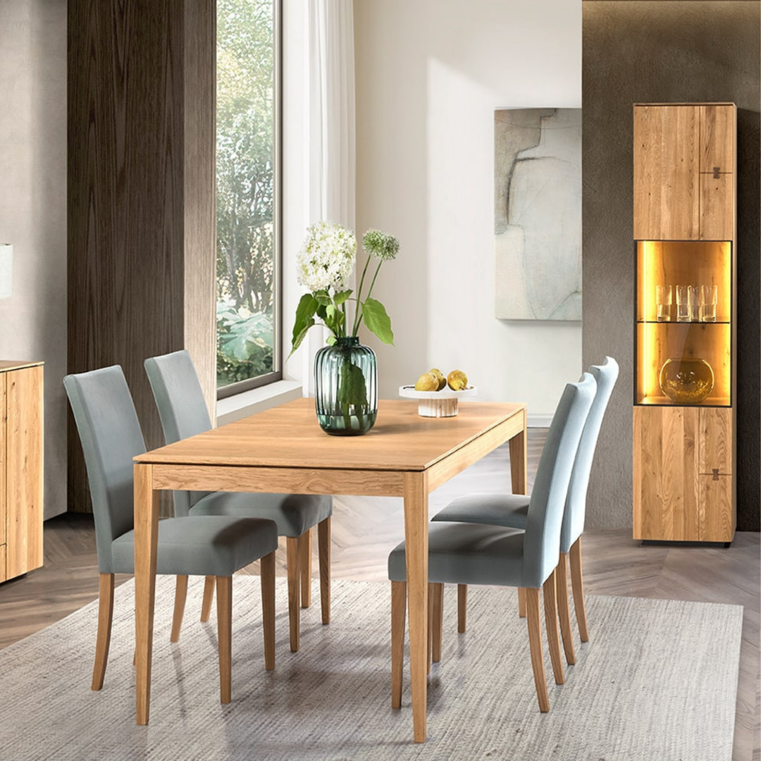Mesa de comedor de roble MINURA 40, 160-240x90x76 cm. | VESKOR